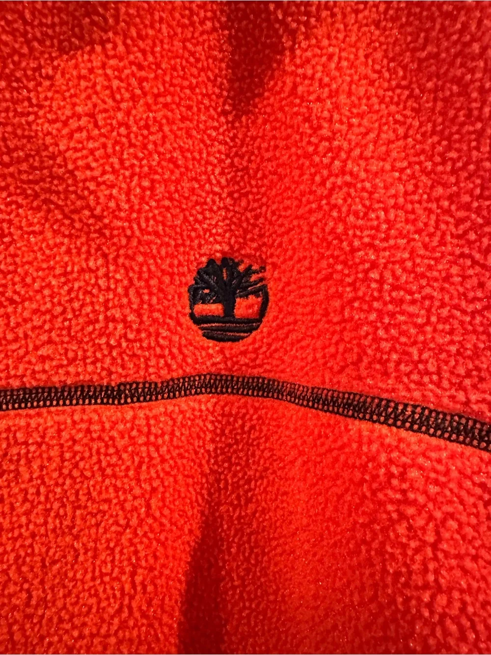 Timberland Red Fleece Vest with Navy Panels
